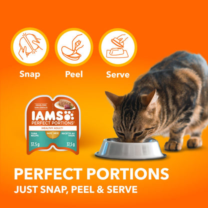 IAMS Perfect PORTIONS Adult Wet Cat Food, Chicken Flavour, 75g (12 Pack) IAMS