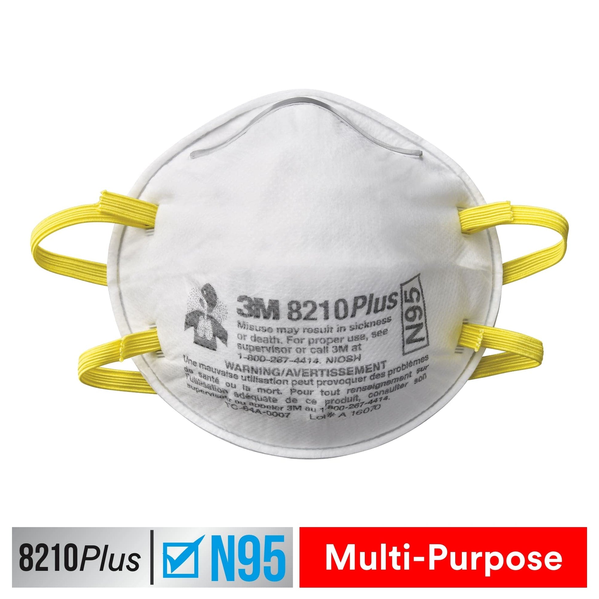 3M 8210 Plus N95 Performance Sanding and Fiberglass Respirator 8210PH40-DC, N95 Mask, 40 Masks 3M