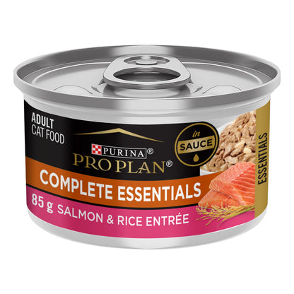 Purina Pro Plan Complete Essentials Wet Cat Food, Salmon & Rice Entree in Sauce - 85 g Can (24 Pack) 🍁 All In One Marketplace Canada
