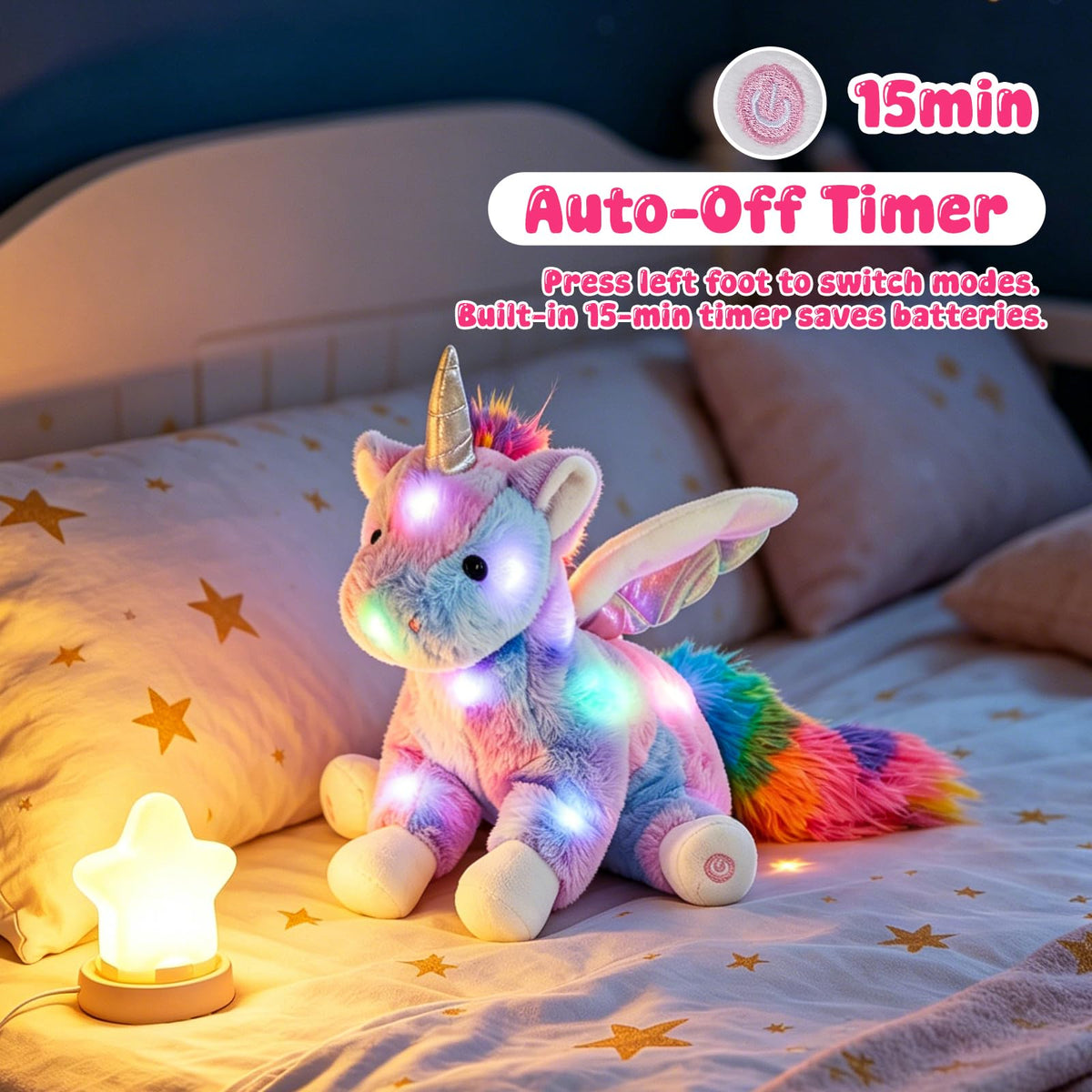 CozyWorld 42CM Light up Rainbow Unicorn Stuffed Animal Glowing Soft Plush 🍁 All In One Marketplace Canada