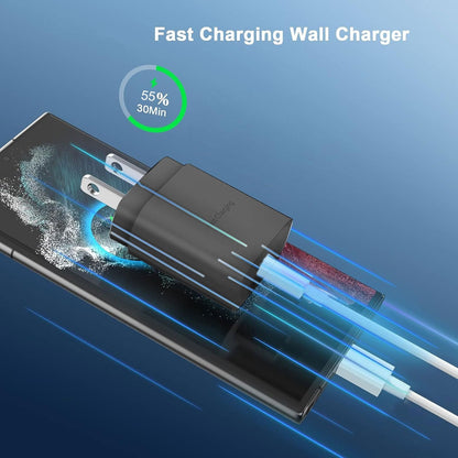 USB C Chargers，25W USB C Wall Charger Fast Charging，Fast Charger Type C for Samsung Galaxy S25 Ultra/S25/S25+/S24+/S24 Ultra/S24/S24+/S23 Ultra/S22 Ultra/S21【2 Pack】