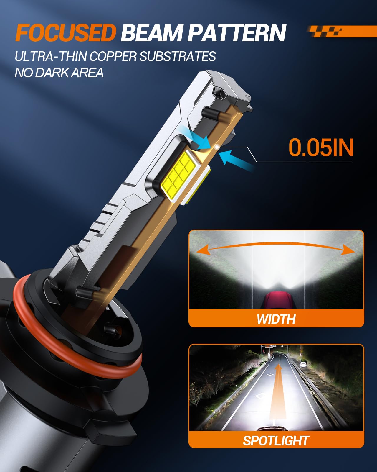 SEALIGHT 2026 Upgraded 9005 LED Headlight Bulbs, 1:1 Design 60,000LM 1000% Brighter HB3 9005 LED Light Bulb, 6500K Cool White, Plug and Play Halogen Replacement, Non-polarity, Pack of 2
