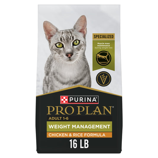 Pro Plan Dry Cat Food, Weight Management, Chicken & Rice 7.26KG - Available at All In One Marketplace Canada