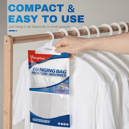 Vacplus Moisture Absorbers Packets, Fragrance Free 10 Pack, Humidity Packs, Dessicant Packets, Hanging Closet Dehumidifier Bags, Dehumidifier for Bathroom, Blue, 30.0 x 16.0 cm - Available at All In One Marketplace Canada