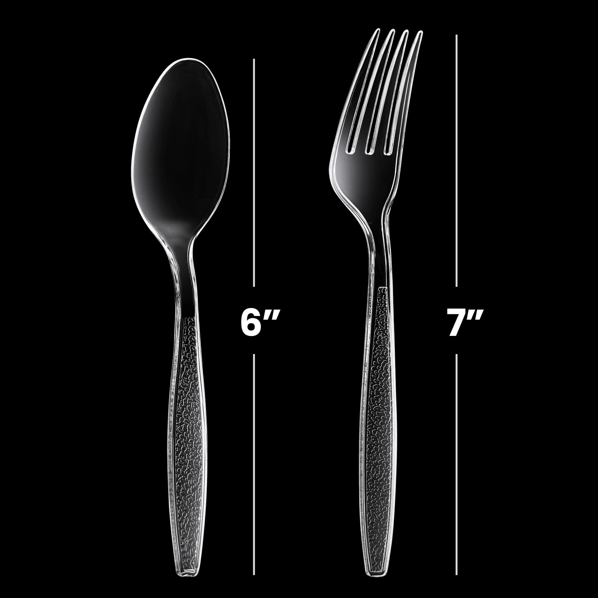 Plastic Forks and Spoons Set - (Bulk Pack 360 Pcs) Clear Plastic Cutlery Utensils Heavy Duty, 180 Forks and 180 Spoons, Silverware Sets for Party Supplies, Dinners, Take-Out, Catering, Food Services - Available at All In One Marketplace Canada