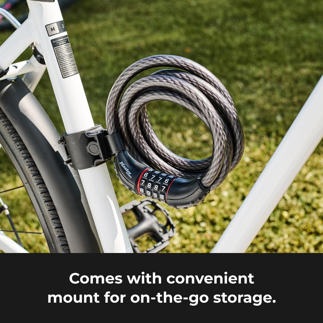 Master Lock 8122D Combination Cable Lock, 6-Feet x 1/2-Inch - Available at All In One Marketplace Canada