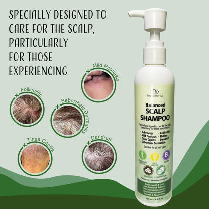 Folliculitis Shampoo Seborrheic Dermatitis Psoriasis Shampoo: Scalp Dandruff, Dry Scalp & Flake Control — Sulfate-Free, Nourishing with Salicylic Acid, Piroctone Olamine, Rice Water, Rosemary Oil 260ml - Available at All In One Marketplace Canada