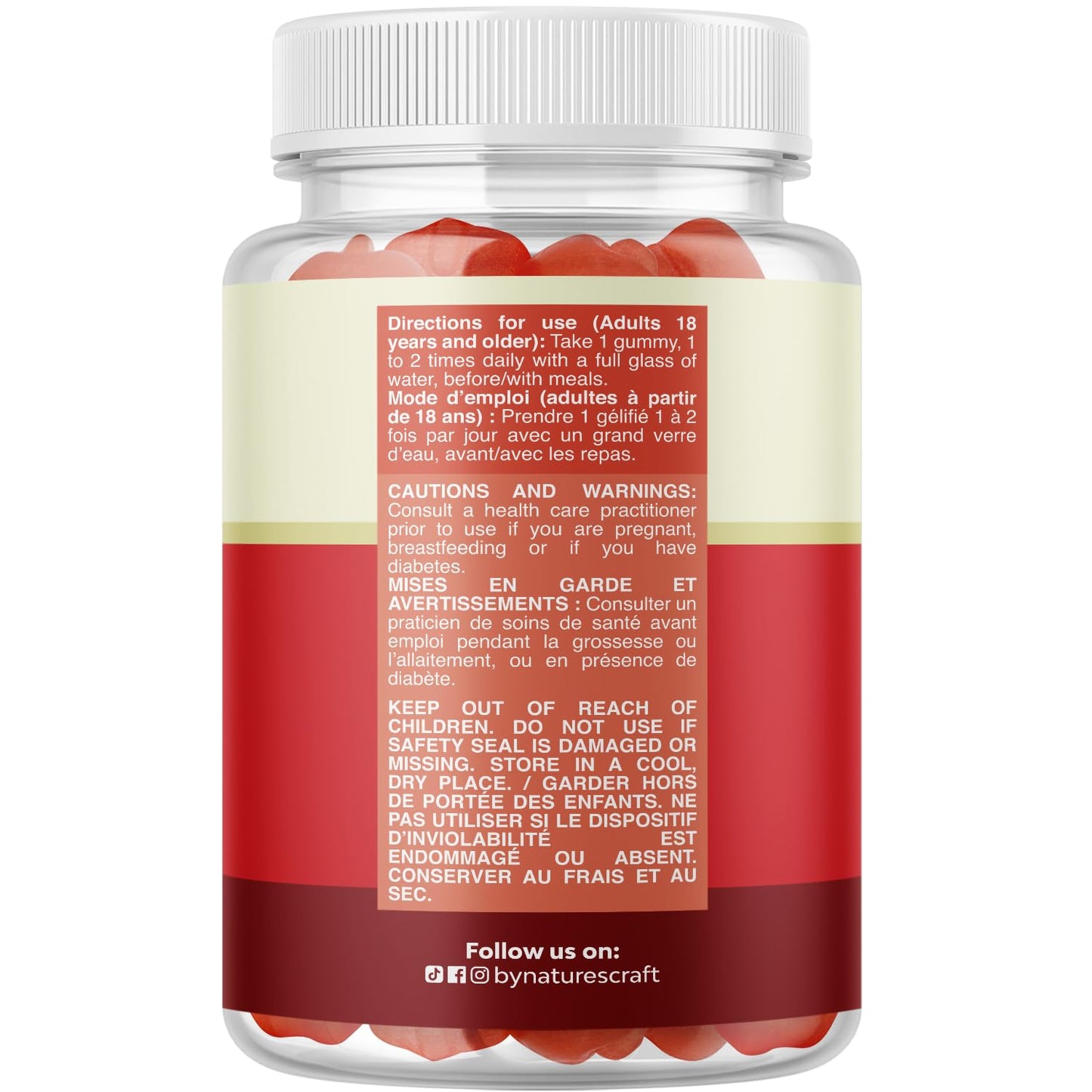 Apple Cider Vinegar Gummies with Mother - Supports Appetite Control - ACV Gummies for Detox & Cleanse - Gut Health & Bloating - Metabolism & Energy Support - ACV with Mother - B12 & B6 Vitamin - 60 Ct - Available at All In One Marketplace Canada