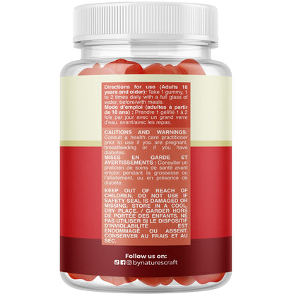 Apple Cider Vinegar Gummies with Mother - Supports Appetite Control - ACV Gummies for Detox & Cleanse - Gut Health & Bloating - Metabolism & Energy Support - ACV with Mother - B12 & B6 Vitamin - 60 Ct - Available at All In One Marketplace Canada