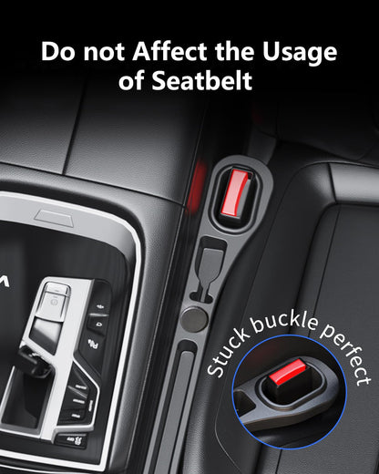 Homaupt Car Seat Gap Filler, 2 Pack PU Leather Fill The Gap Between Seat and Center Console, Seat Crevice Blocker Stop Things from Dropping, Universal Vehicle Interior Accessories Black
