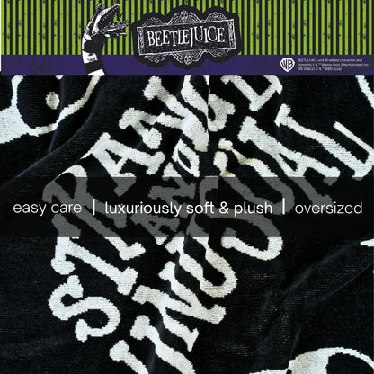 Serviette de bain/plage/piscine Franco Luxe Beetlejuice Halloween Goth, ultra douce, en coton jacquard surdimensionné, 163 cm x 86 cm (Produit sous licence officielle)
