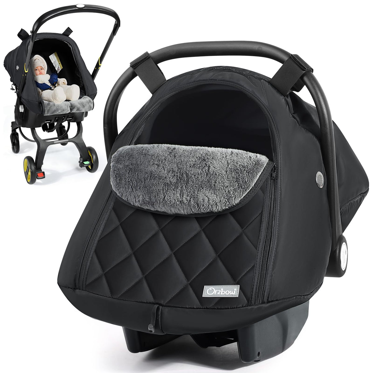 Orzbow Winter Car Seat Cover Baby - Waterproof Carseat Canopy, Black 🍁 All In One Marketplace Canada