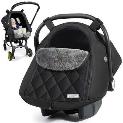 Orzbow Winter Car Seat Cover Baby - Waterproof Carseat Canopy, Black 🍁 All In One Marketplace Canada