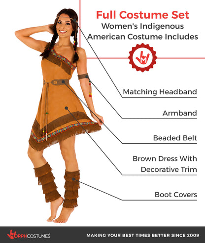 Fun Shack Native American Costume Women Indian Halloween Teacher Womens Book Character Costumes for Adults XXL