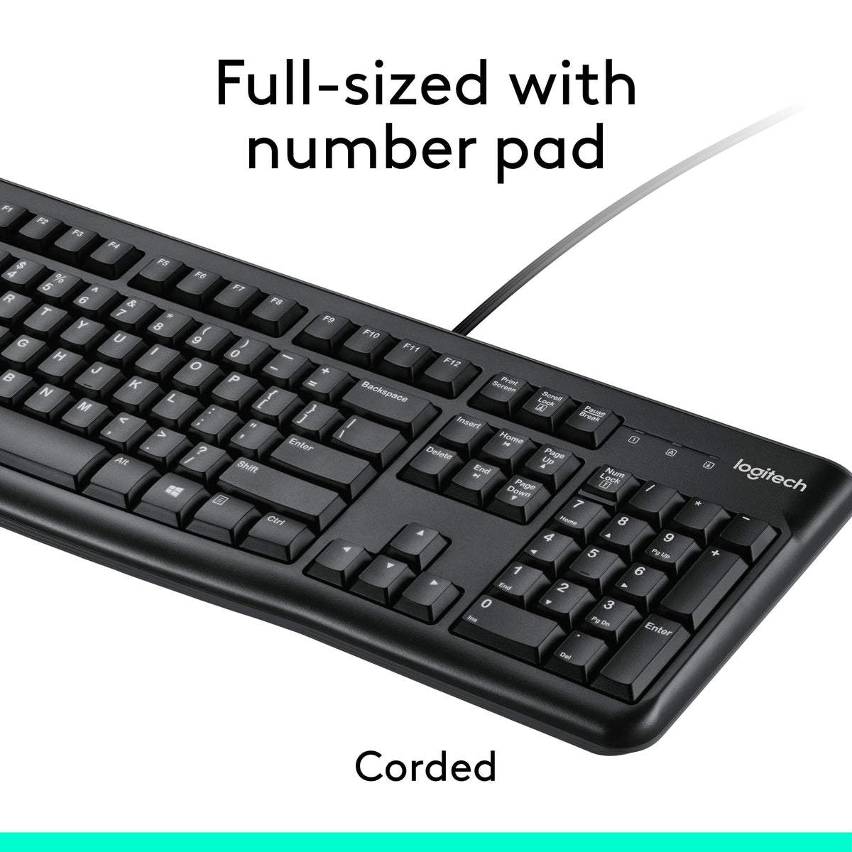 Logitech MK120 Full Size Wired Keyboard and Mouse Combo - Black