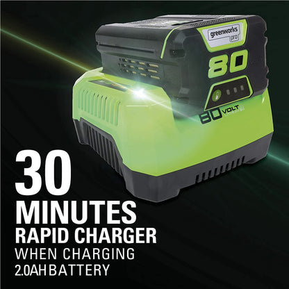 Greenworks PRO 80V Lithium Ion Single Port Rapid Battery Charger GCH8040 Greenworks