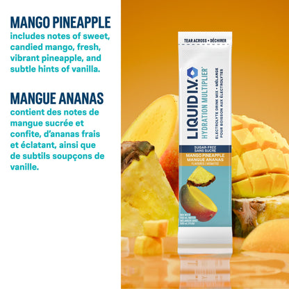 Liquid I.V. - Hydration Multiplier Electrolyte Drink Mix for Everyday - Hydration with Mango Pineapple flavour and Zero Sugar (18 sticks)