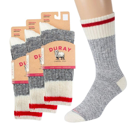 DURAY | Wool Socks for Men and Women | Warm Thermal Winter Socks | Heavy Duty Work Socks for Cold Weather | Durable Wool Blend Outdoor Socks | 3-Pack (Red, Size X-Large) 🍁 All In One Marketplace Canada