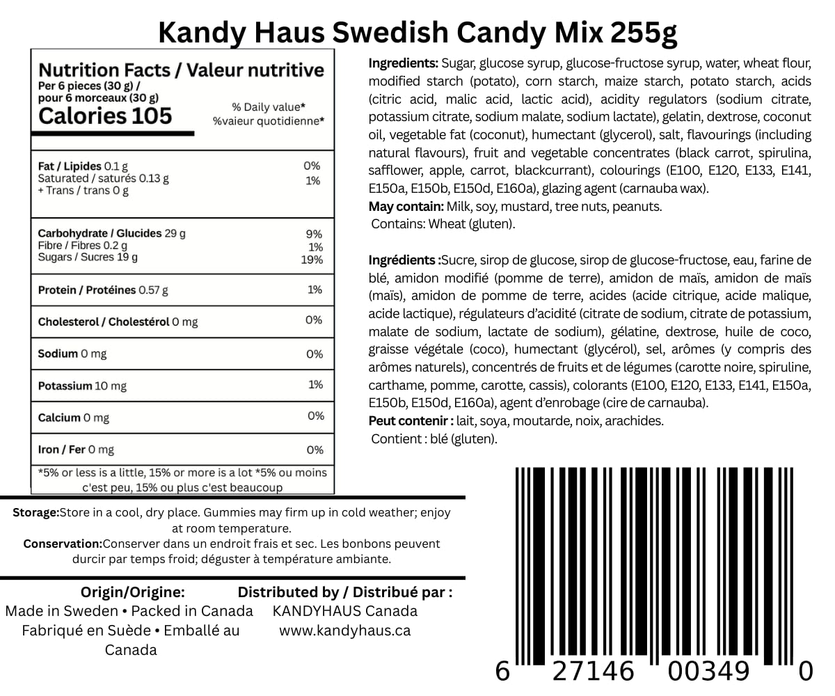 KandyHaus Swedish Candy Mix 255g – Scandinavian Gummy Assortment with Sour & Sweet Fruity Flavors