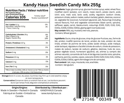KandyHaus Swedish Candy Mix 255g – Scandinavian Gummy Assortment with Sour & Sweet Fruity Flavors