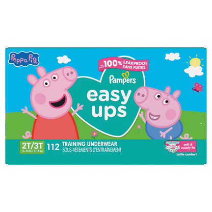 Pampers Easy Ups Training Underwear Peppa Pig Size 4 2T-3T, 1 Pack (Count of 112)