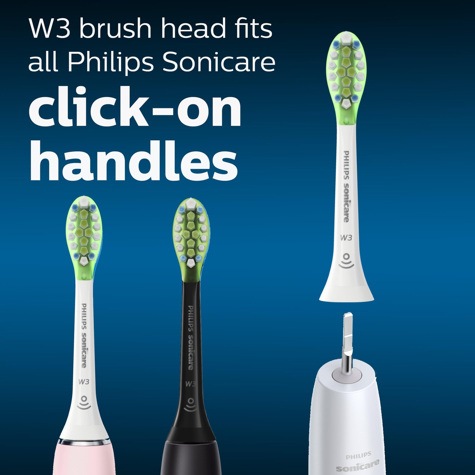 Philips Sonicare W3 Whitening Brush Heads, 2-Pack, 6 Month Supply, White PHILIPS