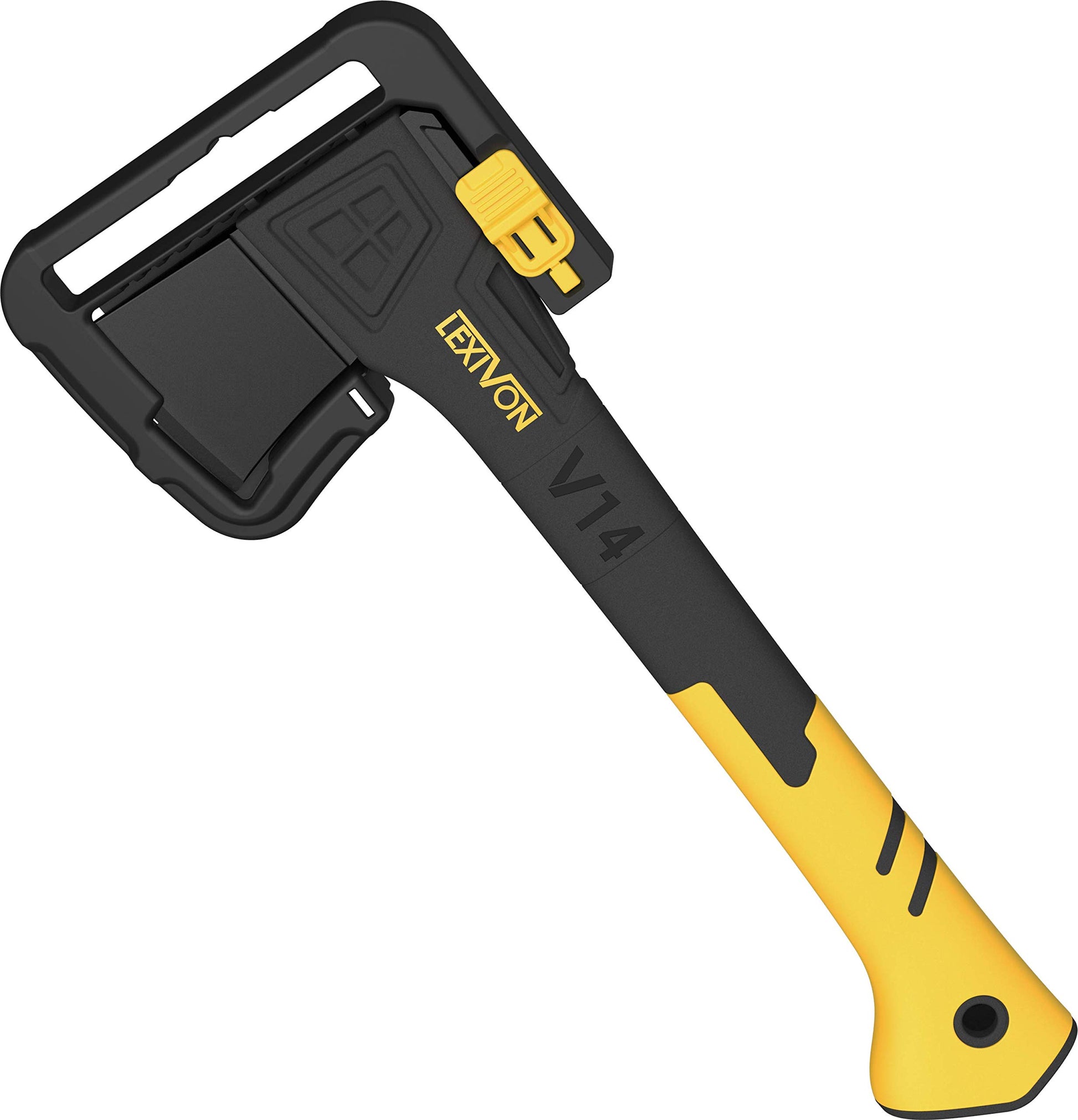 LEXIVON V14 Camping Hatchet, 14-Inch Axe | Ergonomic TPR Grip, Lightweight Fiber-Glass Composite Handle | Protective Carrying Sheath Included (LX-V14) LEXIVON