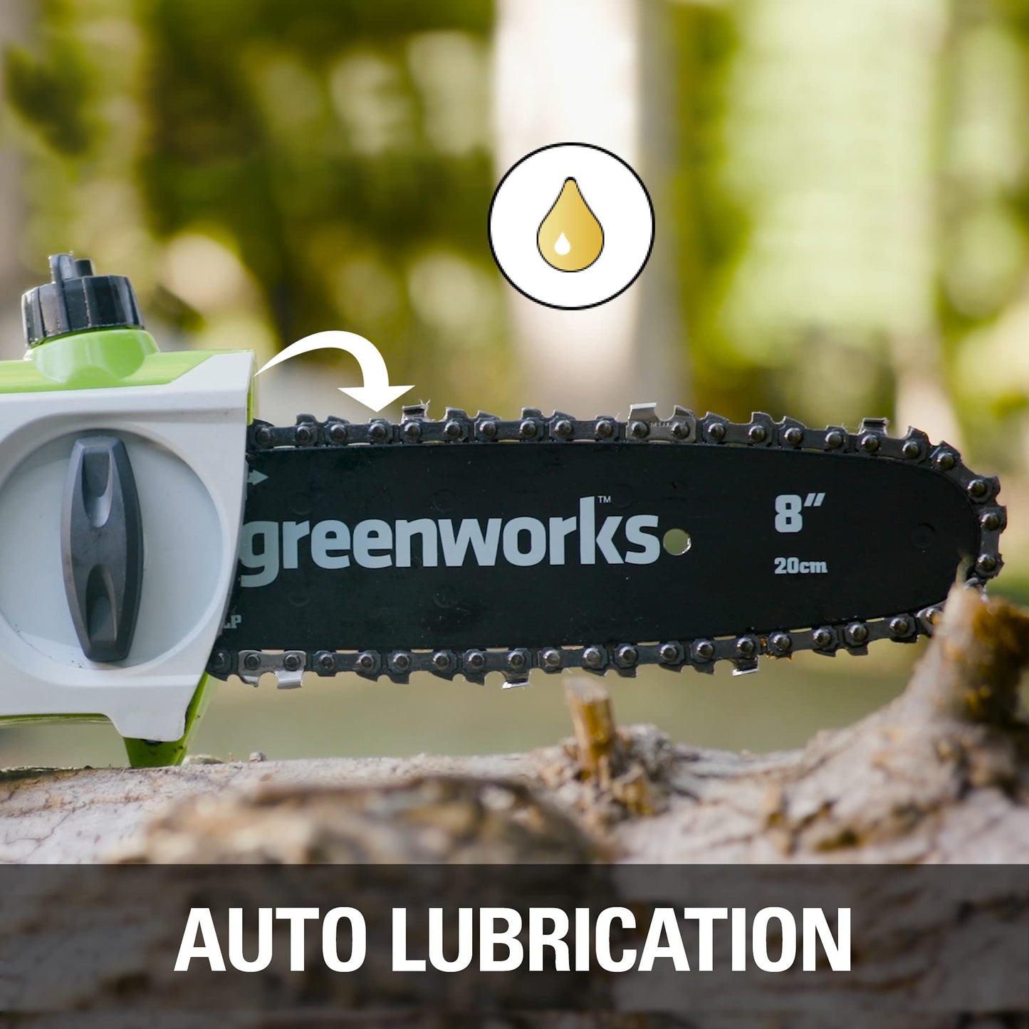 Greenworks 20192 8.5-Inch 6.5 Amp Electric Corded Pole Saw, Green Greenworks