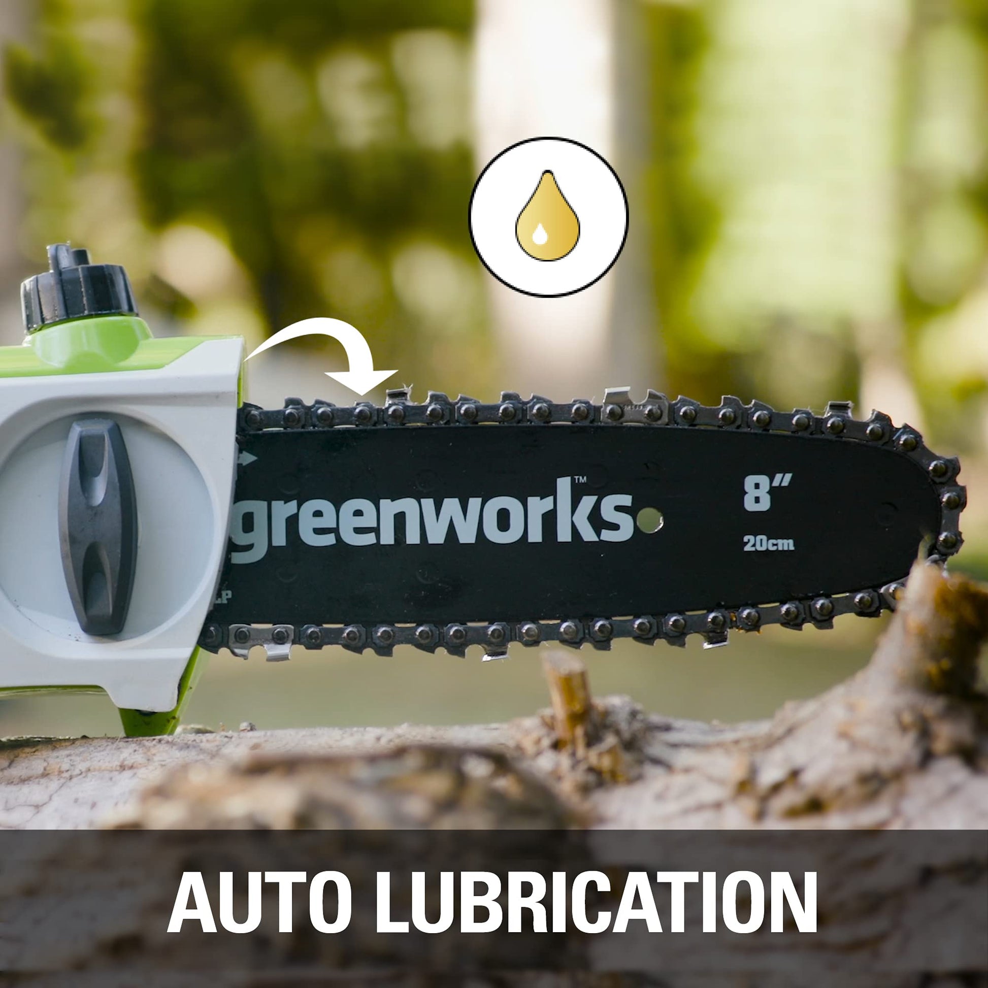 Greenworks 20192 8.5-Inch 6.5 Amp Electric Corded Pole Saw, Green Greenworks