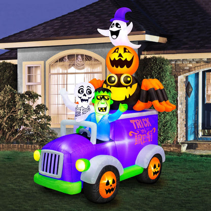 Camion gonflable d'Halloween Occasions de 3,2 m, 3,2 m de haut, multicolore