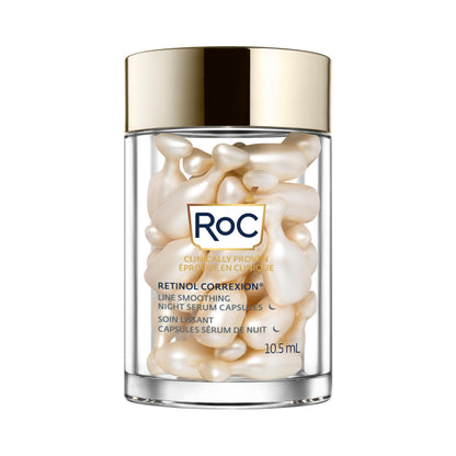 RoC Retinol Correxion line smoothing Night Serum Capsules, Clear, 30 Count