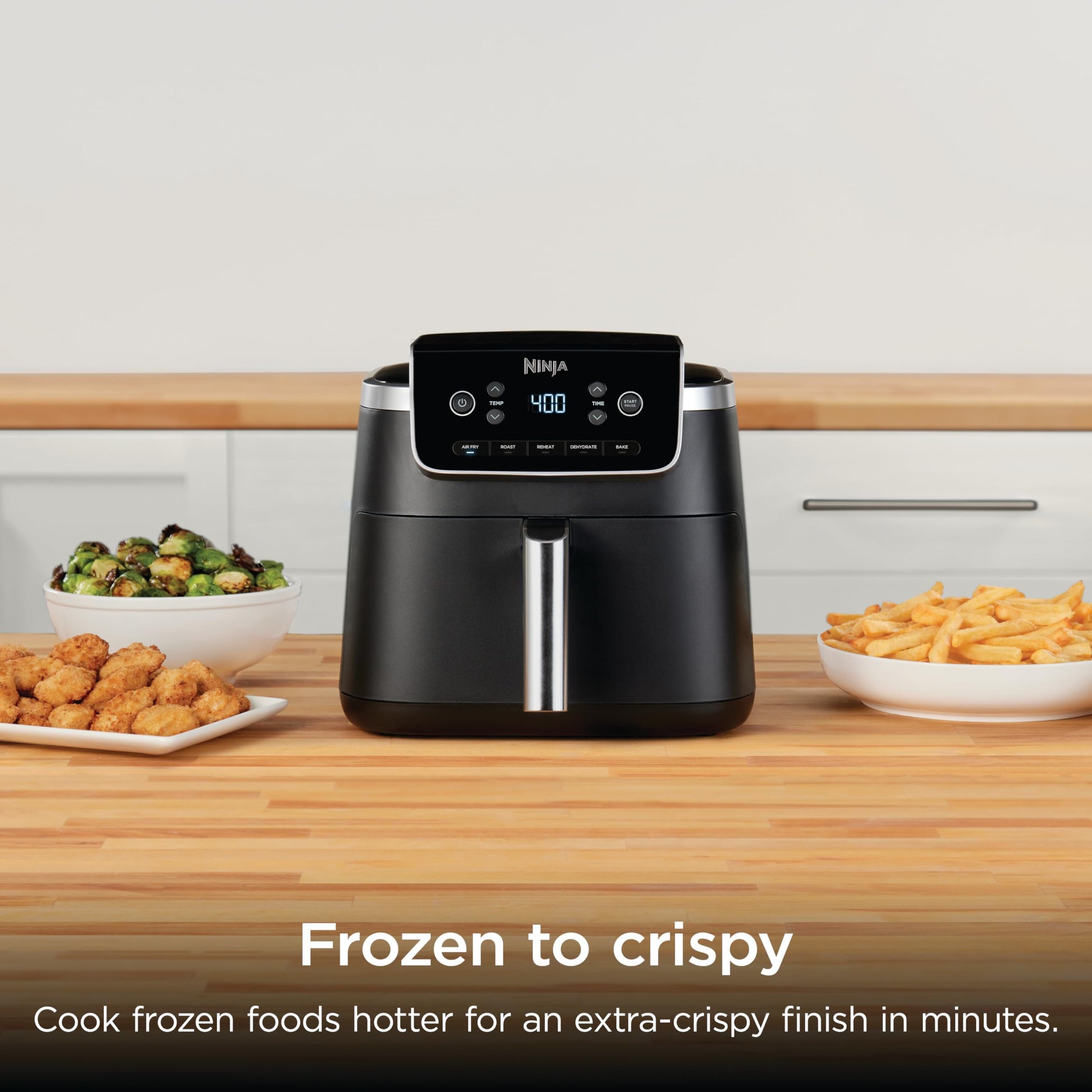 Ninja Air Fryer Pro 5-in-1, 5 QT Capacity, Air Fry, Bake, Roast, Reheat, and Dehydrate, Air Crisp Technology, Nonstick Basket & Crisper Plate, Grey, AF142C - Available at All In One Marketplace Canada