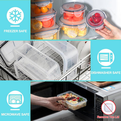 Pure Future 50-Piece Food Storage Containers Set (25-Pack) - Includes 2x JUMBO 2.5L (84oz) & 2x 1.5L Large Bins, Airtight Plastic Meal Prep Lunch Boxes with Lids, Microwave/Freezer Safe, BPA Free