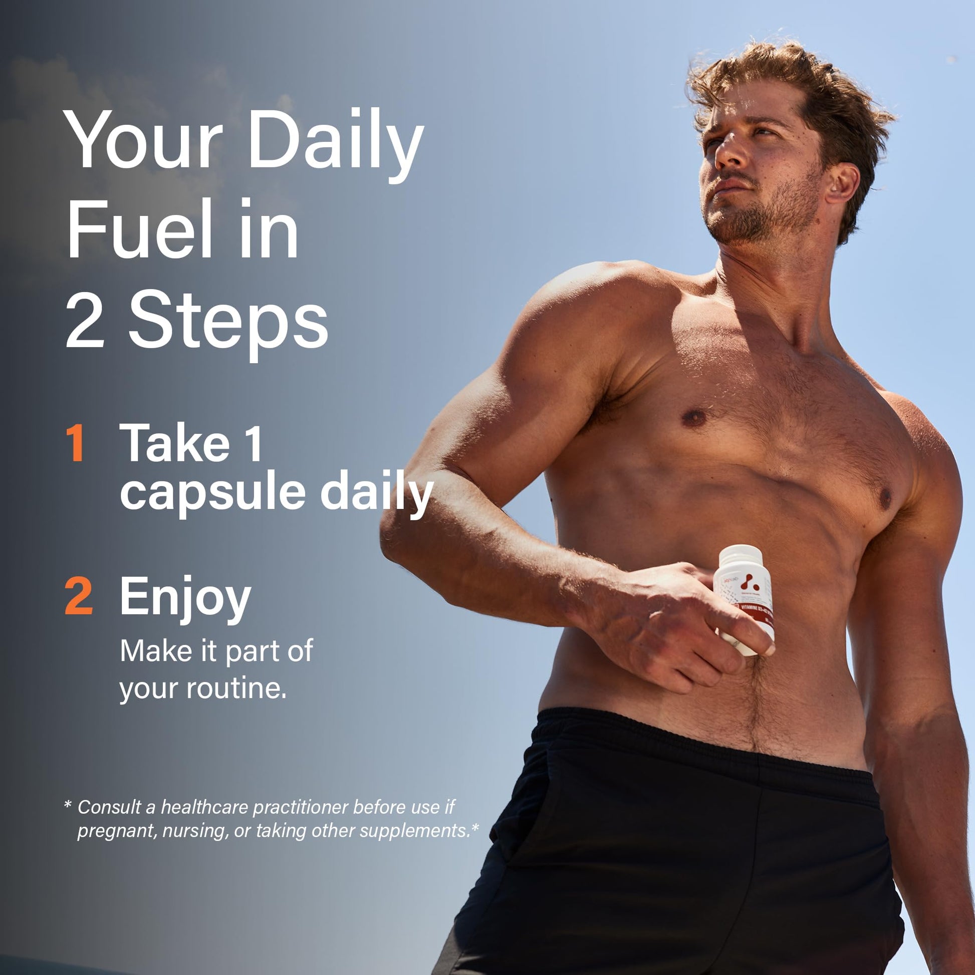 ATP LAB Vitamin D3K2 Supplement - 60 Vegetarian Capsules - 60 Day Supply - Plant-Based K2 MK-7 60 mcg & D3 1000 IU - Supports Bone & Teeth Health - Available at All In One Marketplace Canada
