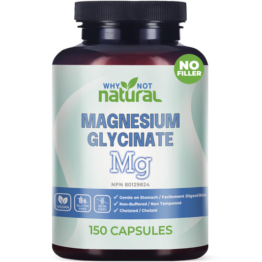 Magnesium Glycinate Capsules Supplement - Vegan, No Filler - Supports Sleep and Relaxation - Available at All In One Marketplace Canada