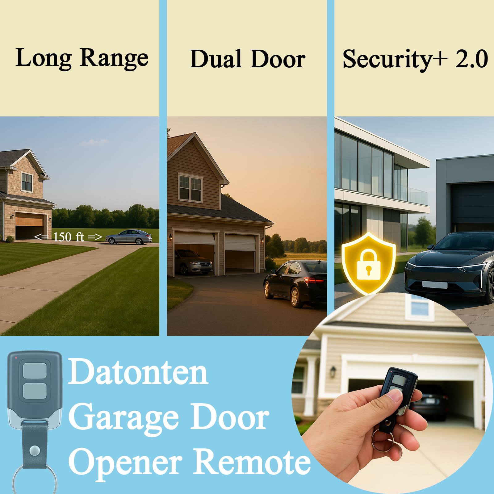 2 for LiftMaster Chamberlain Craftsman Garage Door Opener Remote 893MAX 893LM 971LM 373LM,Keychain - Available at All In One Marketplace Canada