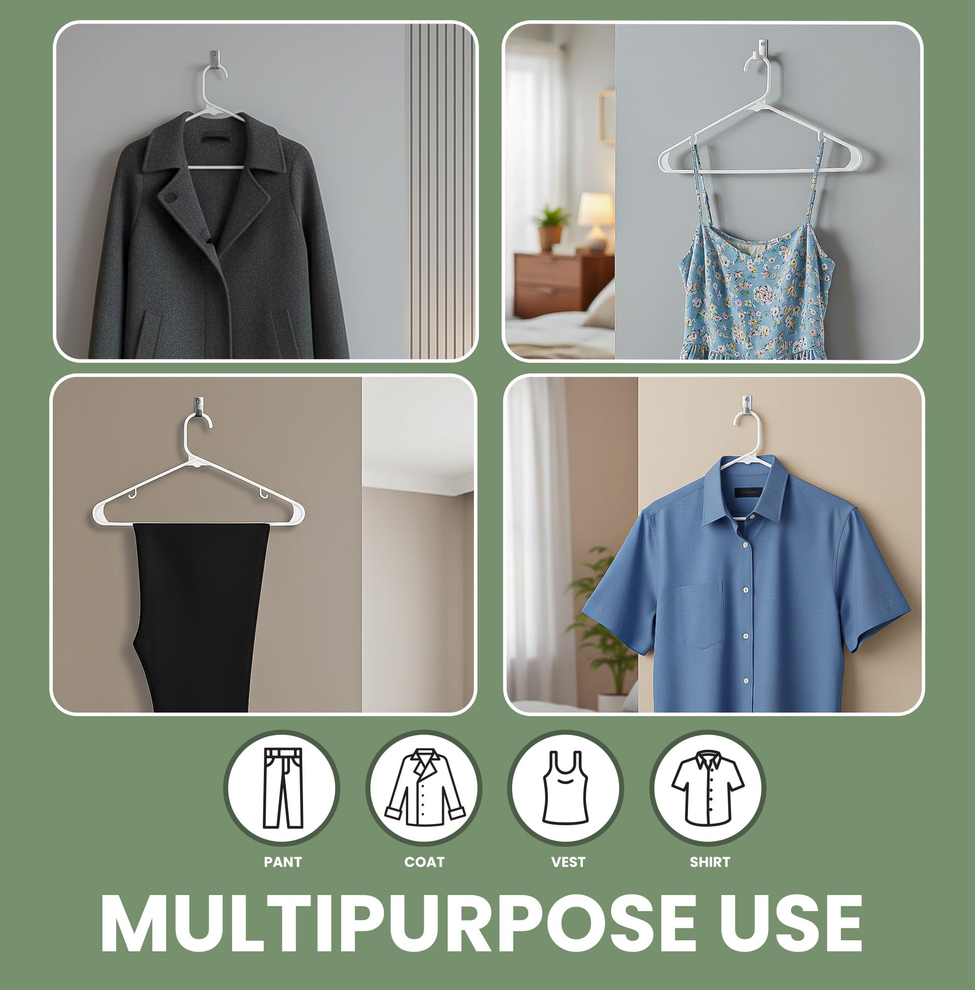 Utopia Home Plastic Hanger, 50 Pack, White Clothes Hangers with Hooks, Durable Heavy Duty Coat Hangers for Shirts, Pants, Skirts, Jackets, Blouses, Dresses, and Everyday Closet Organization - Available at All In One Marketplace Canada