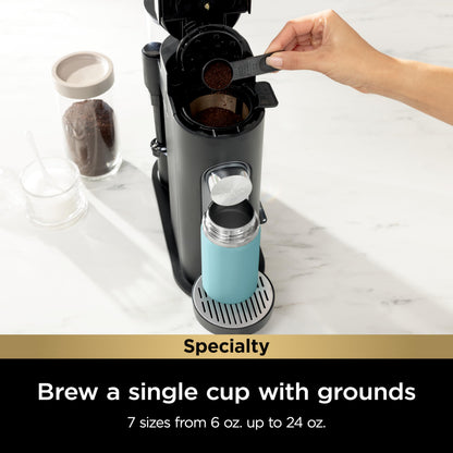 Ninja | Coffee Maker | Single Serve |Brew with Coffee Pods & Grounds| Compatible with K-Cup Coffee Pods | 4 Brew Styles, up to 24oz Cup Sizes & 56oz Removable Reservoir | Black | PB051C