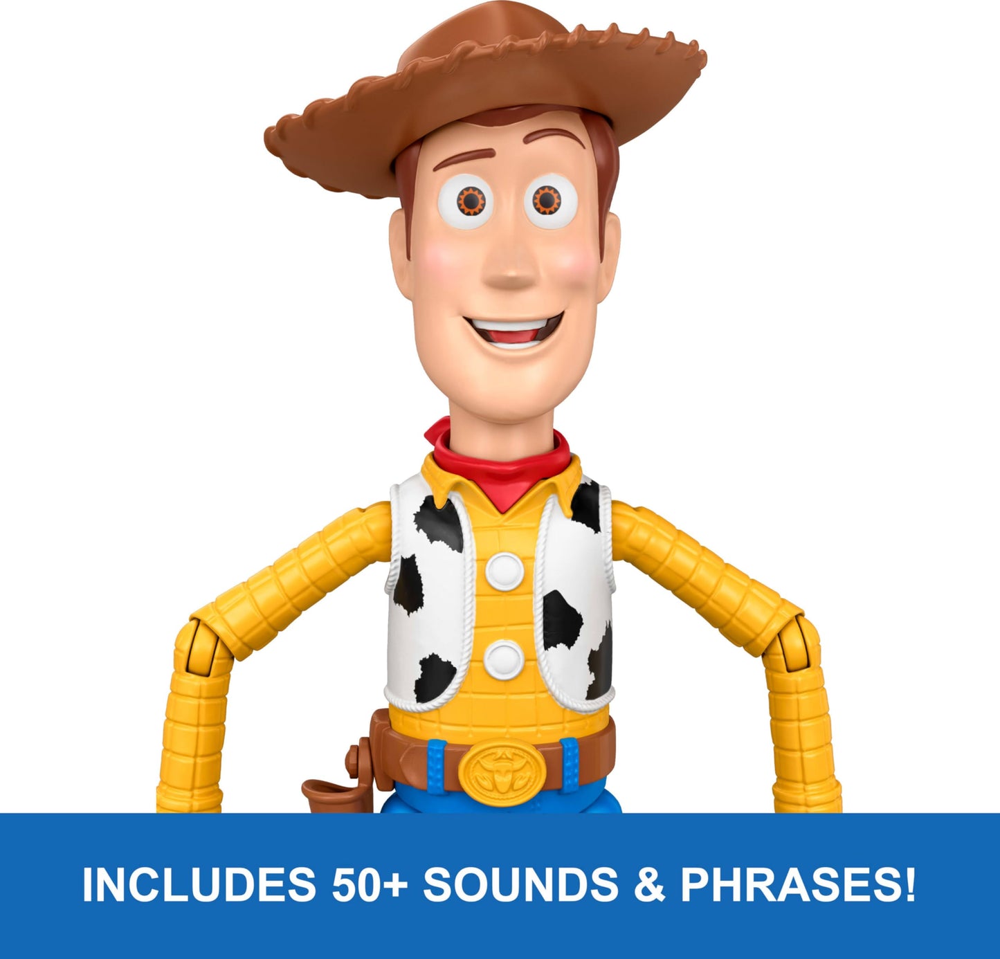 Mattel Disney and Pixar Toy Story 5 Running Woody 12 Inch Action Figure with 50 Plus Movie Phrases and Sounds, Movie-Accurate Mattel