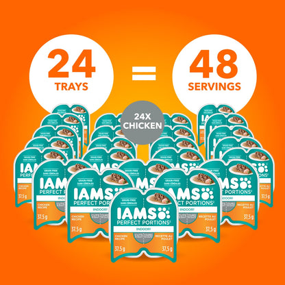 IAMS Perfect PORTIONS Adult Wet Cat Food, Chicken Flavour, 75g (24 Pack)