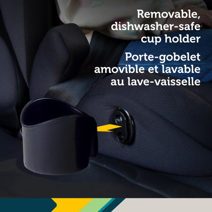 Safety 1st Growmate 2-in-1 Belt-Positioning Booster Car Seat, High-Back to Backless, Slim & Lightweight, Fits 3 Across, Adjustable Headrest - Hexagon Horizon Safety 1st