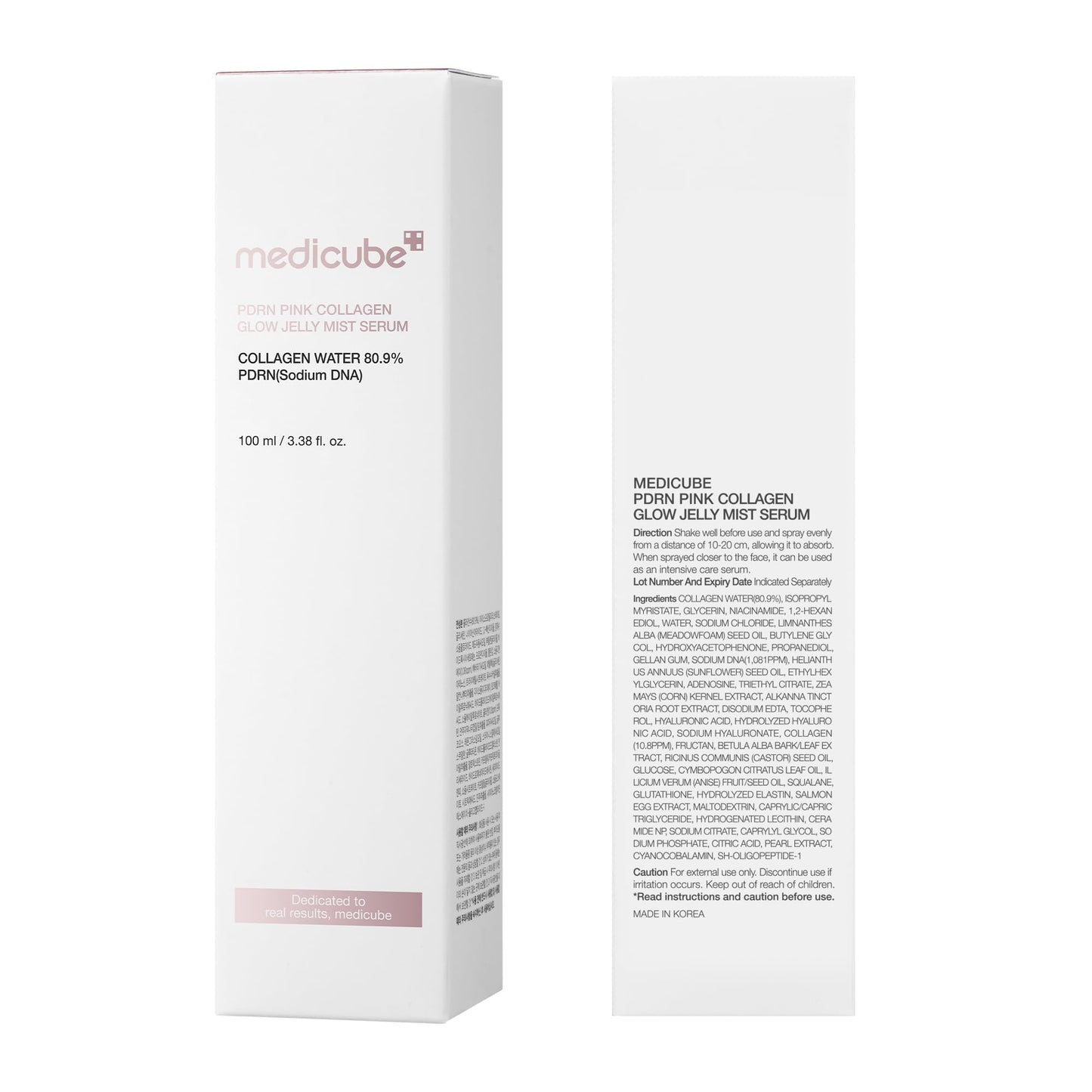 medicube Pink PDRN Collagen Glow Jelly Mist Serum | Dual-Texture Mist Serum with Niacinamide, Glutathione, Ceramide & Hyaluronic Acid | Lightweight for Deep Hydration, Radiance & Plump-Looking Skin - Available at All In One Marketplace Canada