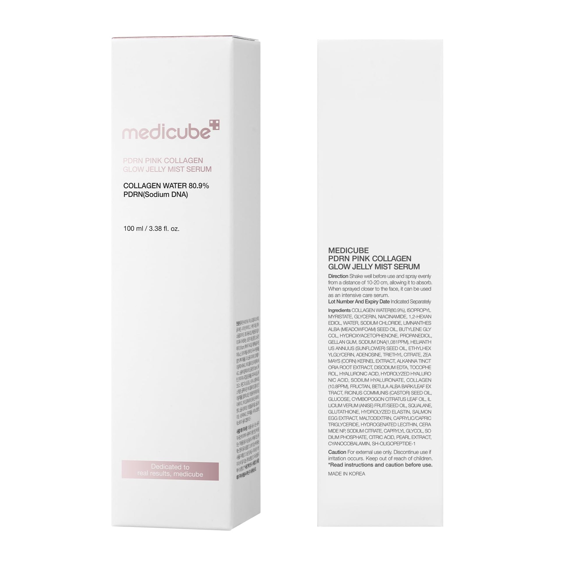medicube Pink PDRN Collagen Glow Jelly Mist Serum | Dual-Texture Mist Serum with Niacinamide, Glutathione, Ceramide & Hyaluronic Acid | Lightweight for Deep Hydration, Radiance & Plump-Looking Skin - Available at All In One Marketplace Canada