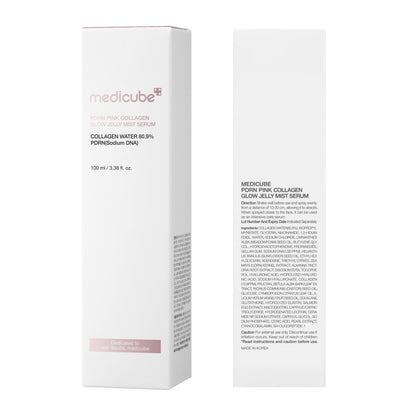 medicube Pink PDRN Collagen Glow Jelly Mist Serum | Dual-Texture Mist Serum with Niacinamide, Glutathione, Ceramide & Hyaluronic Acid | Lightweight for Deep Hydration, Radiance & Plump-Looking Skin - Available at All In One Marketplace Canada