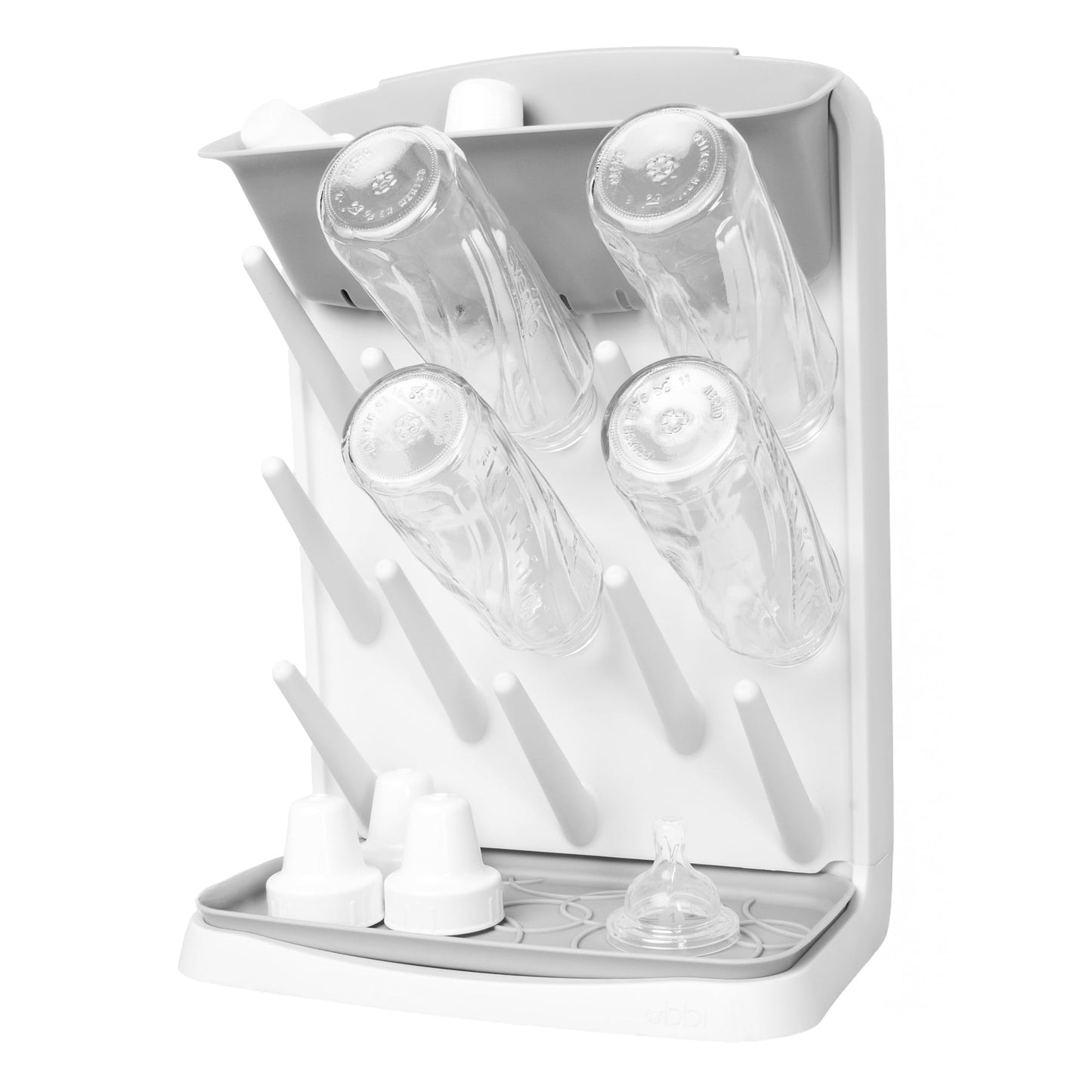 Ubbi Vertical Baby Bottle Drying Rack, Countertop Drying Rack Baby Accessory, Grey Ubbi