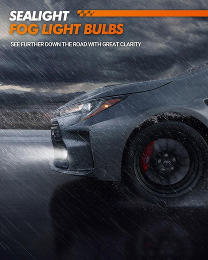 SEALIGHT H13 9008 LED Headlight Bulbs 50000LM 800% Brightness, Dual Hi/Lo Beam, 6000K Cool White, High Low Beam H13 Halogen Replacement, Plug and Play, IP67 Waterproof, Pack of 2