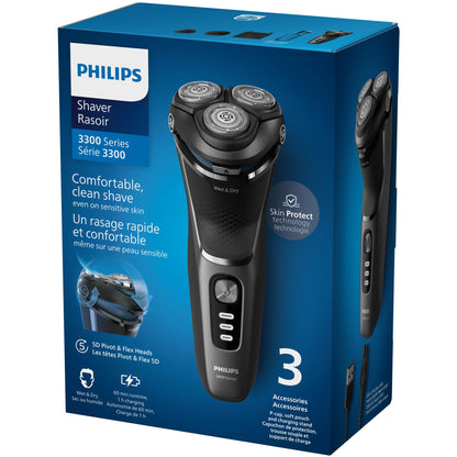 Philips 3000 Series Electric Shaver, Dark Black