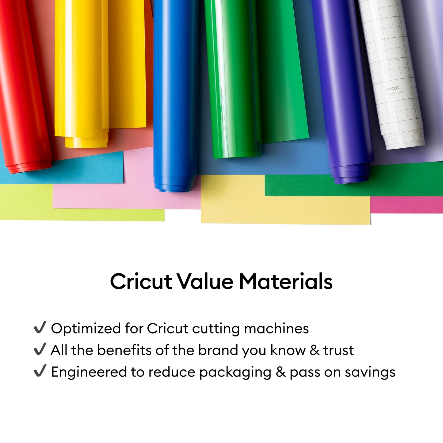 Cricut Value Permanent Vinyl - 50ft Rainbow Sampler, 12in x 12in Sheets (50 Count) Cricut