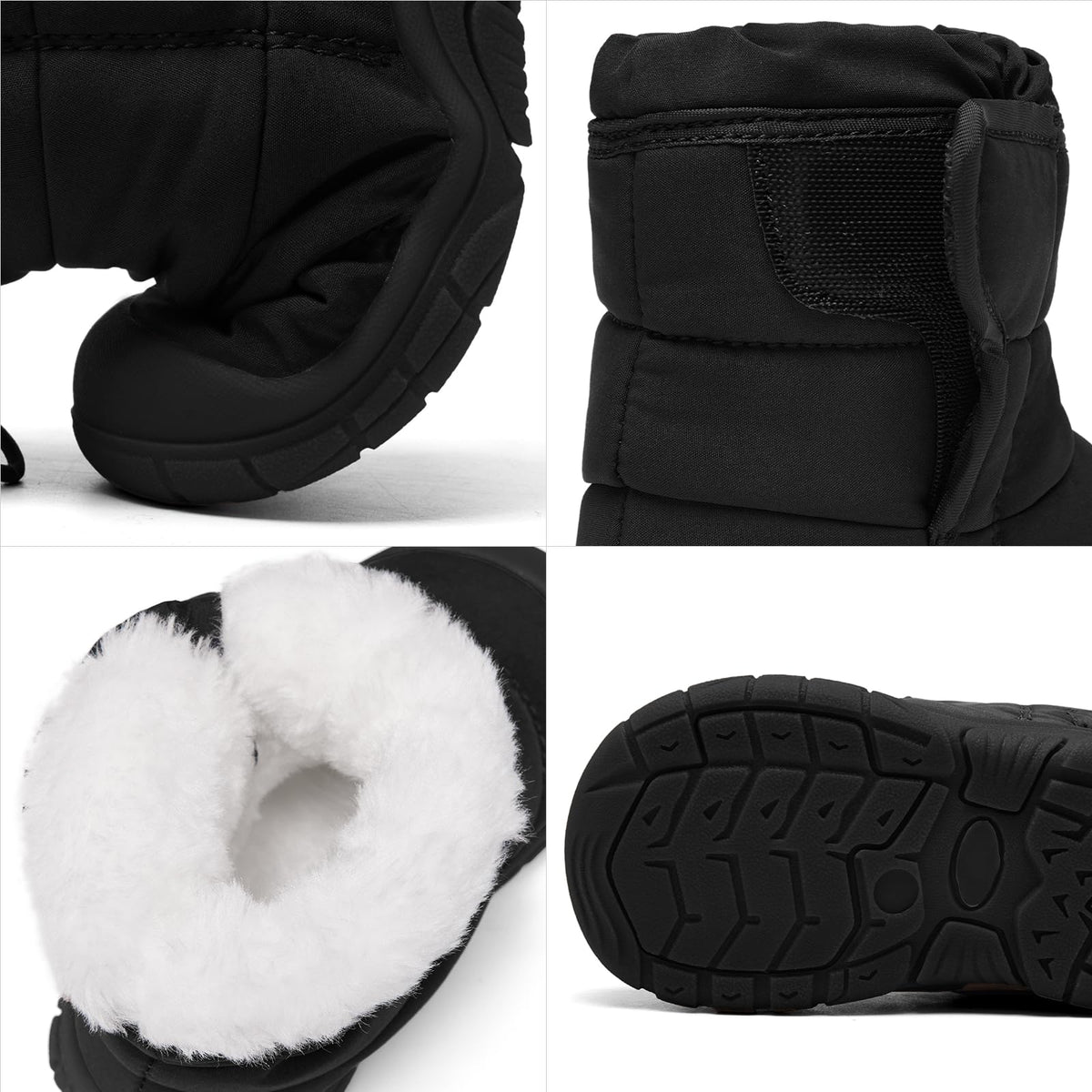 MORENDL Toddler Snow Boots Baby Winter Boots Boy & Girl Walking Shoes Non-Slip Warm Fur Soft Solo Outdoor Booties Black Size 8 🍁 All In One Marketplace Canada