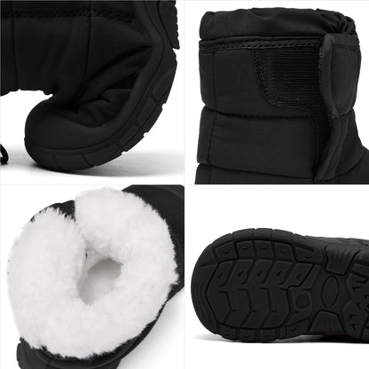 MORENDL Baby Snow Boots Toddler Winter Boots Boy & Girl Walking Shoes Non-Slip Warm Fur Soft Solo Outdoor Booties Black 12-15 Months 🍁 All In One Marketplace Canada